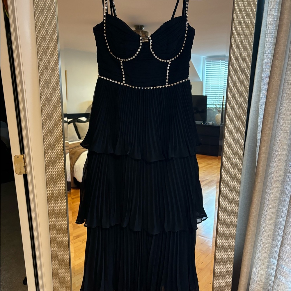 Self-Portrait
Bustier Tiered Chiffon Midi-Dress